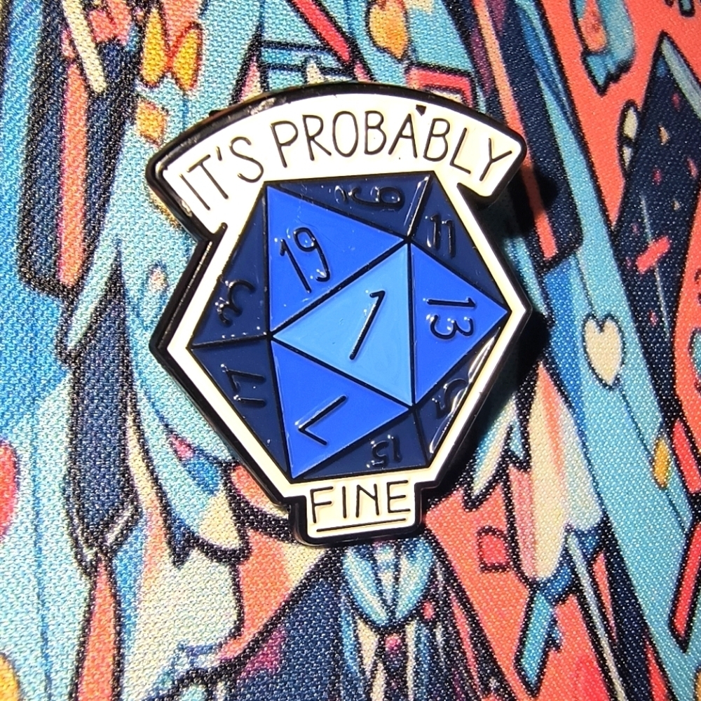 Blue D20 Enamel Pin DND Pathfinder Role-playing Game Video Games